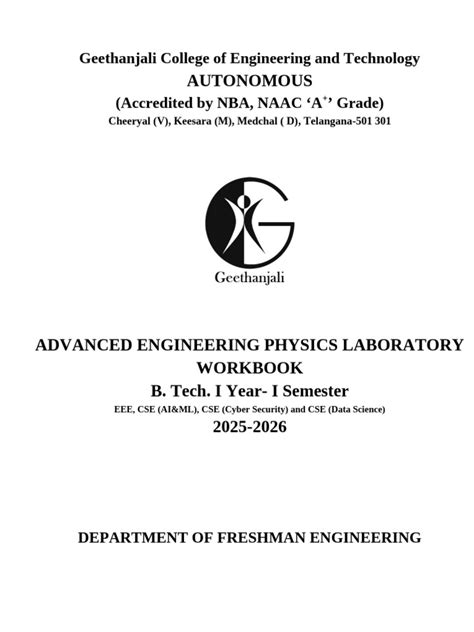 Engineering Physics Lab Workbook Ph 291