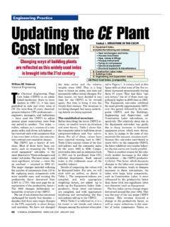 engineering practice updating the plant cost index