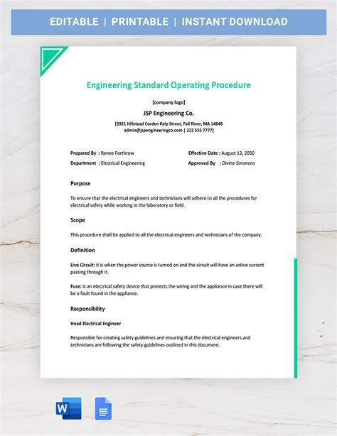 Engineering Procedure Template