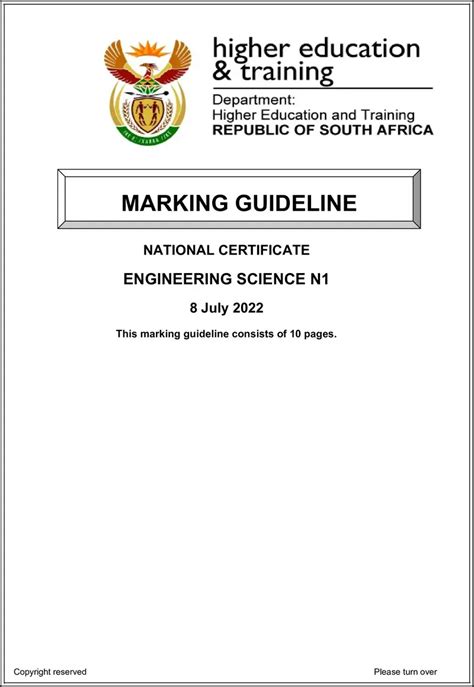 Engineering Science N1 Memo