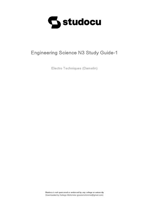 Engineering Science N3 Study Guide