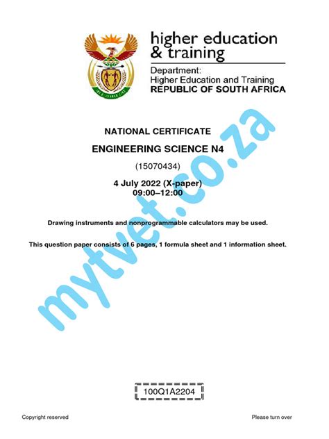 Engineering Science N4 Question Papers Memorum