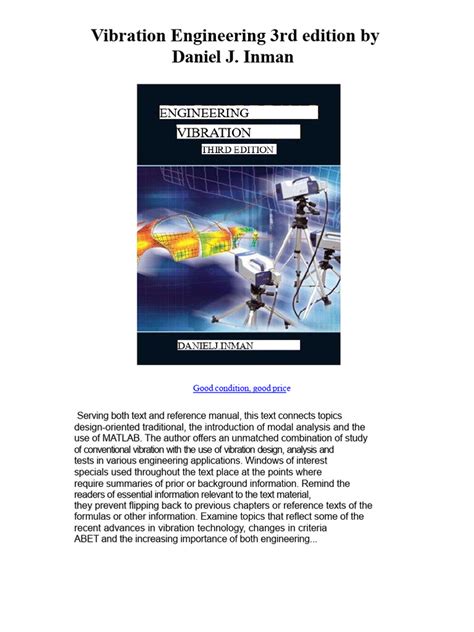 Engineering Vibration 3rd Edition By Daniel J Inman