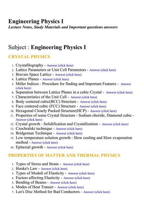Read Online Engineering 3Rd Sem Physics Notes 