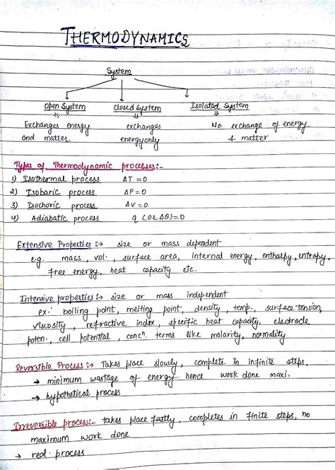 Read Engineering Chemistry Notes Chemical Thermodynamics 