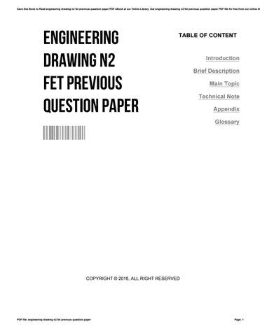 Read Engineering Drawing N2 Fet Previous Question Paper 