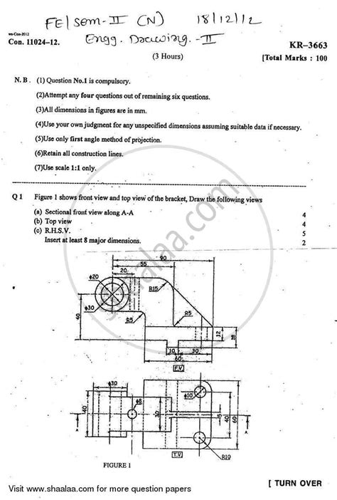 Read Engineering Drawing Question Paper 2012 