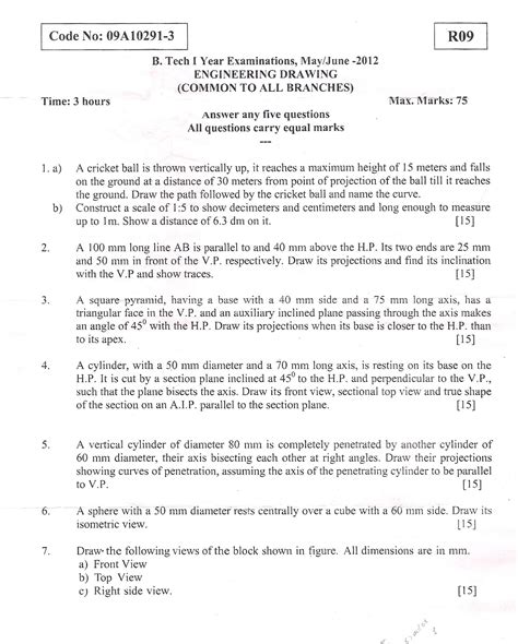 Download Engineering Drawing Question Papers Jntu 