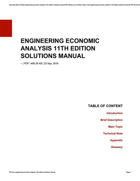 Read Engineering Economic Analysis 11Th Edition Solution Manual 