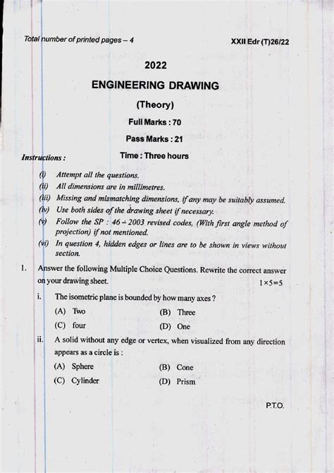 Read Engineering Graphics Solved Question Papers 