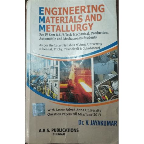 Read Online Engineering Materials And Metallurgy Jayakumar Text 