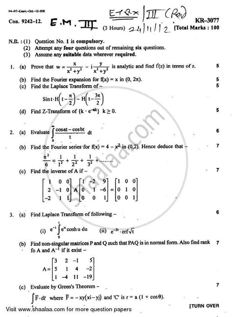 Full Download Engineering Mathematics 2013 Exam Paper And Solutions 