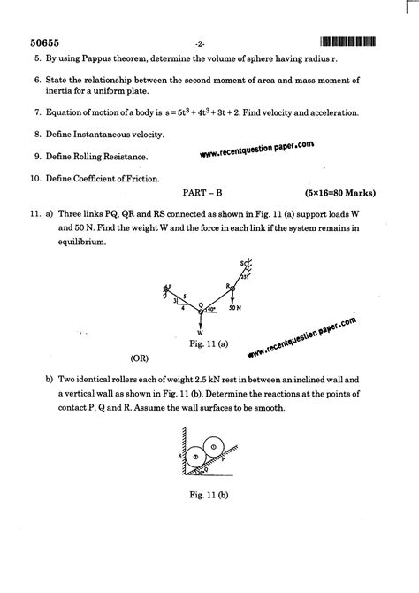 Download Engineering Mechanics Question Paper 