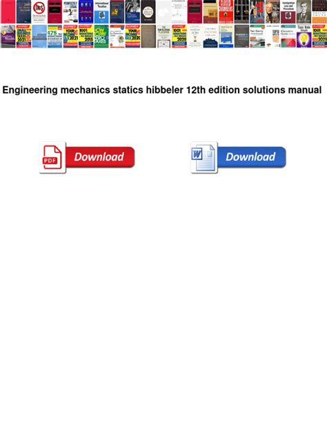 Read Online Engineering Mechanics Statics Hibbeler 12Th Edition Solutions 