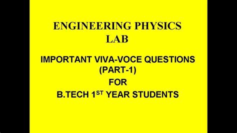 Read Online Engineering Physics 1St Year Viva Questions 
