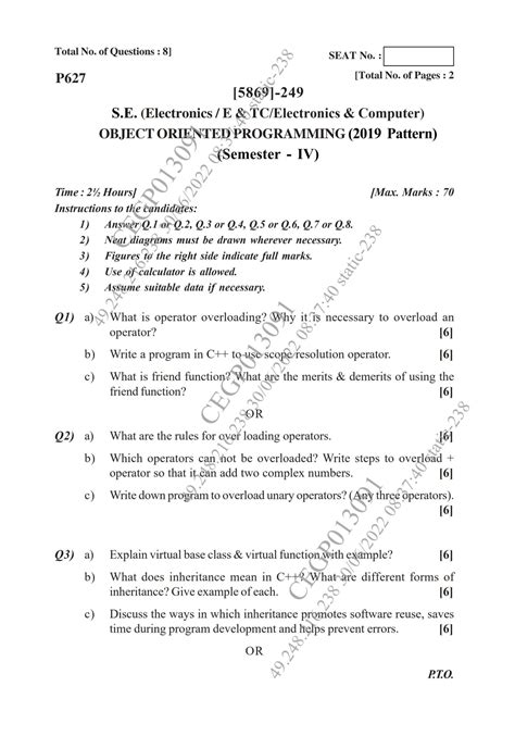 Full Download Engineering Question Paper First Year 