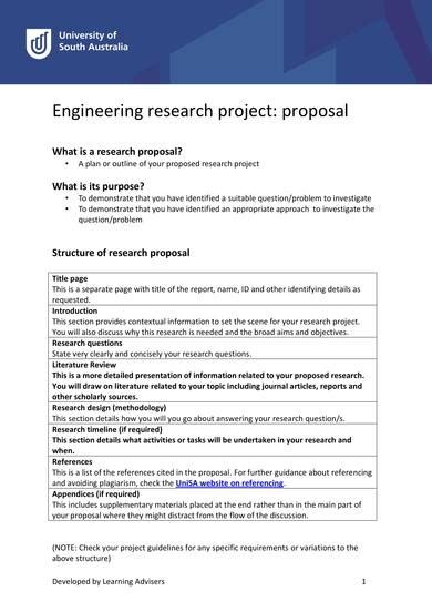 Read Engineering Research Proposal Sample 