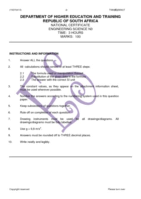 Read Online Engineering Science N3 Question Papers Memorum 
