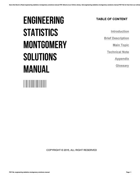 Read Engineering Statistics Montgomery Solutions Manual 