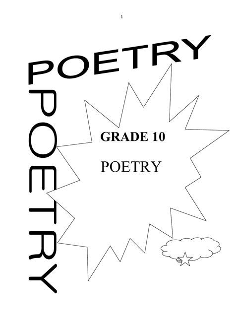 English 10 Poetry Workman English Grade 10 Poetry Unit - Grade 10 Poetry Unit