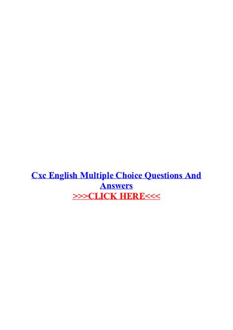 english a multiple choice cxc past paper