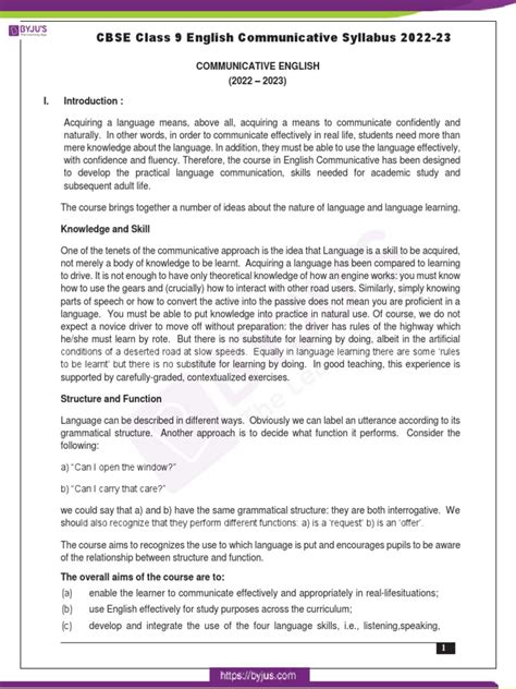 English Communicative Class 9