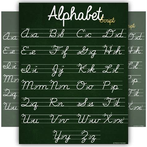 English Cursive Writing Alphabet Poster Teacher Made Twinkl Capital Letters In Cursive Chart - Capital Letters In Cursive Chart