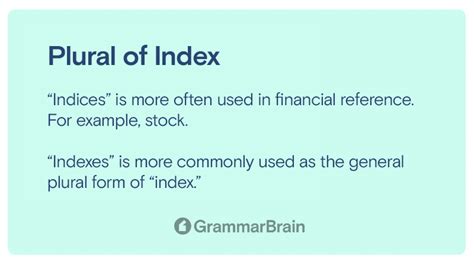 english definition index