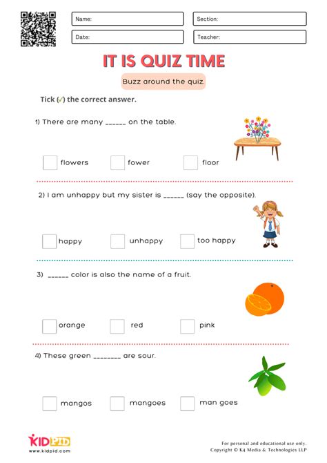 English Grammar Quiz Worksheets For Grade 1 Kidpid English Grammar For Grade 1 - English Grammar For Grade 1