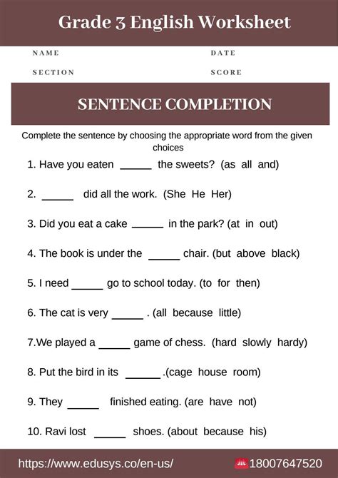 English Grammar Worksheets For Class 3 With Answers Grammar Worksheets For Grade 3 - Grammar Worksheets For Grade 3