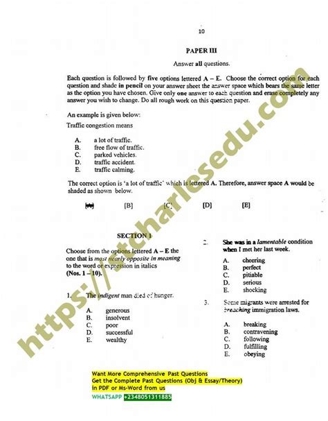 English Language Objective Question For Ss2 Pdf Format