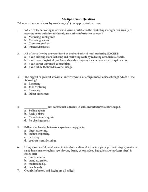 English Multiple Choice Sample Questions For Cxc