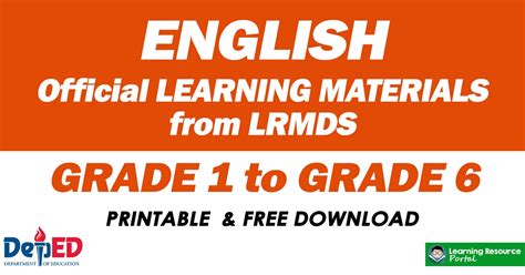 English Official Learning Materials From Lrmds Grade 6 Lrmds Grade 6 - Lrmds Grade 6