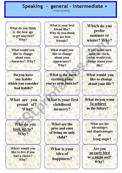 english questions for intermediate students