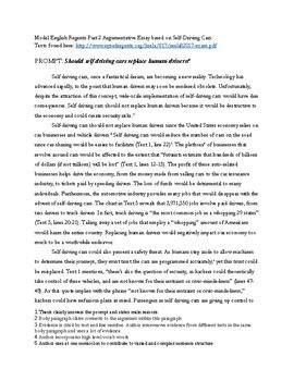 english regents sample essay