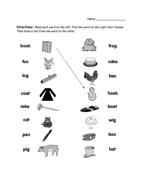 English Rhyming Words Worksheets For Grade 1 Kidpid Rhyming Words For Kindergarten Worksheets - Rhyming Words For Kindergarten Worksheets