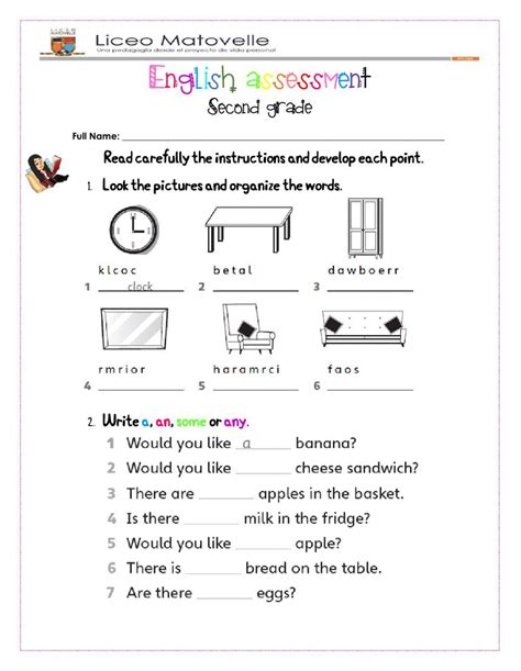 English Second Grade Test