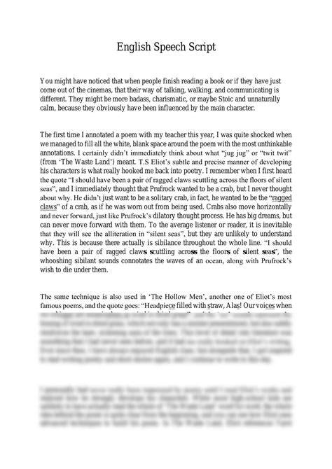 english speech script fairytale