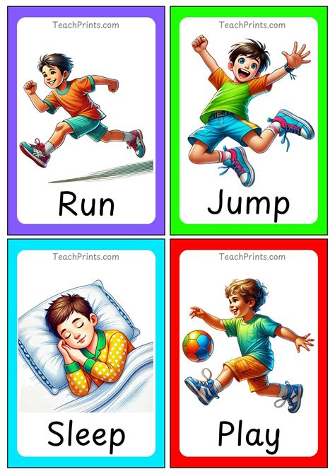 english verb flashcards printable