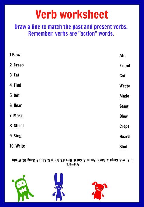 English Worksheets Worksheets Free Verbs Worksheets For 3rd Grade - Verbs Worksheets For 3rd Grade