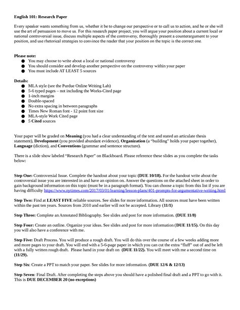 Read English 101 Research Papers 