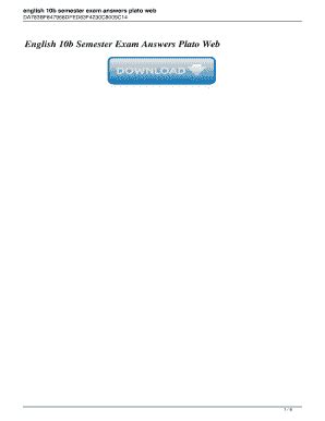 Full Download English 10B Semester Exam Answers Plato Web 