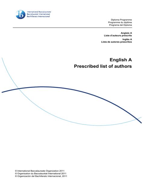 Full Download English A Prescribed List Of Authors 