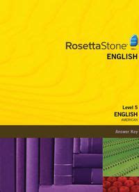 Full Download English American Level 5 Answer Key Rosetta Stone 