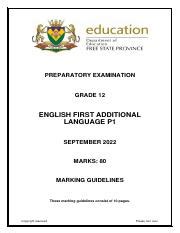 Full Download English First Additional Language P1 Preparatory Examination September 2013 