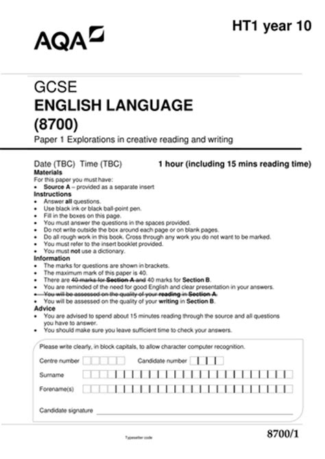 Download English Gcse Exam Papers 