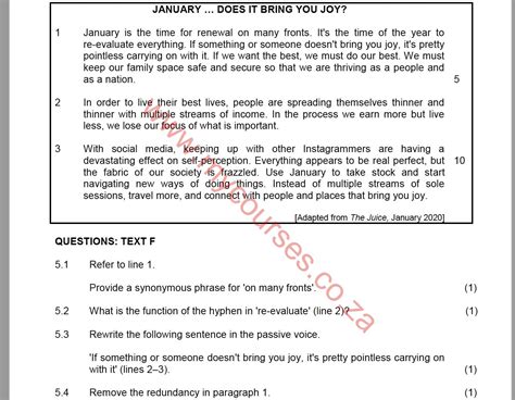 Download English Home Language Grade 12 Exam Papers 