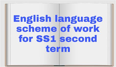 Download English Language Ss1 Scheme Of Work 