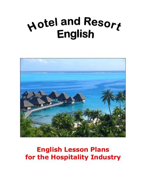 Read English Lesson Plans For The Hospitality Industry 