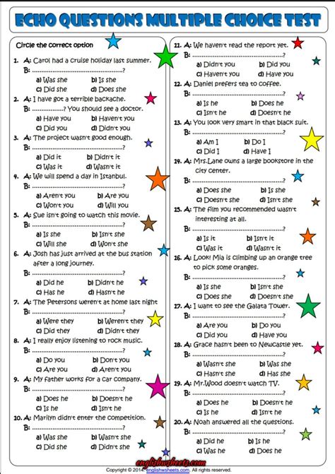 Full Download English Multiple Choice Questions With Answers 